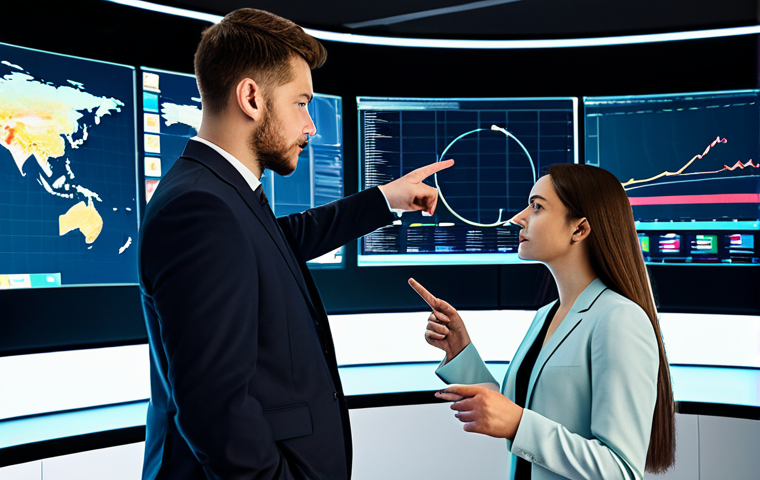 A diverse group of young professionals, fully clothed in modest business suits and professional dress, collaboratively analyzing complex data on large holographic screens in a sleek, modern command center. They are engaged in deep discussion, pointing at strategic projections and charts, embodying data-driven decision-making. The scene highlights synergy and future planning. perfect anatomy, correct proportions, natural pose, well-formed hands, proper finger count, natural body proportions, safe for work, appropriate content, professional photography, high quality, family-friendly.